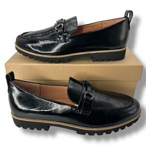 NEW Kenneth Cole Black Leather Loafers Size 9.5 Eugene Lug Bit Work Office Goth